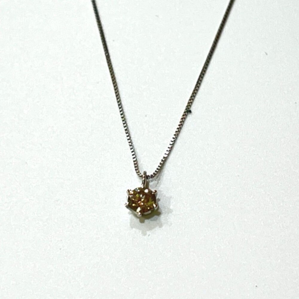 jewelry K18WG D0.20ct 1P Diamond K18 Diamond Necklace K18WG Silver